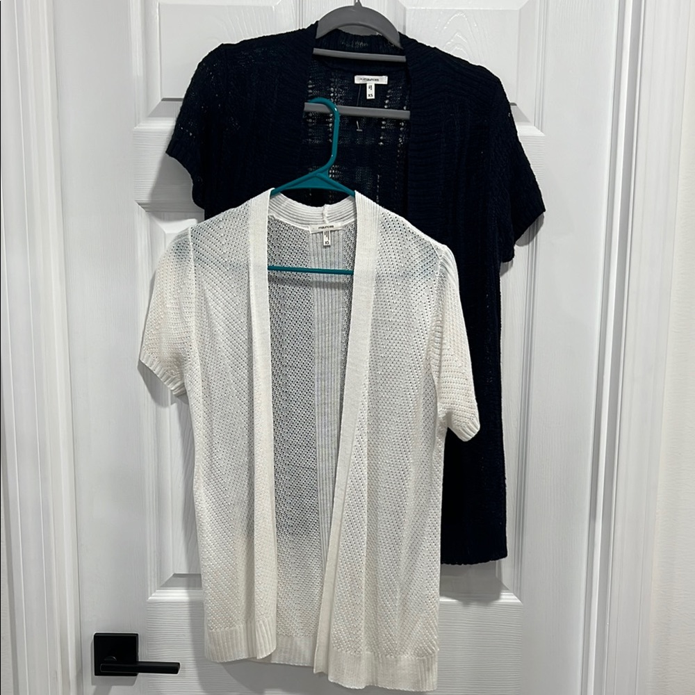 Set of 2 - Maurices White and Navy Open Knit Cardigans